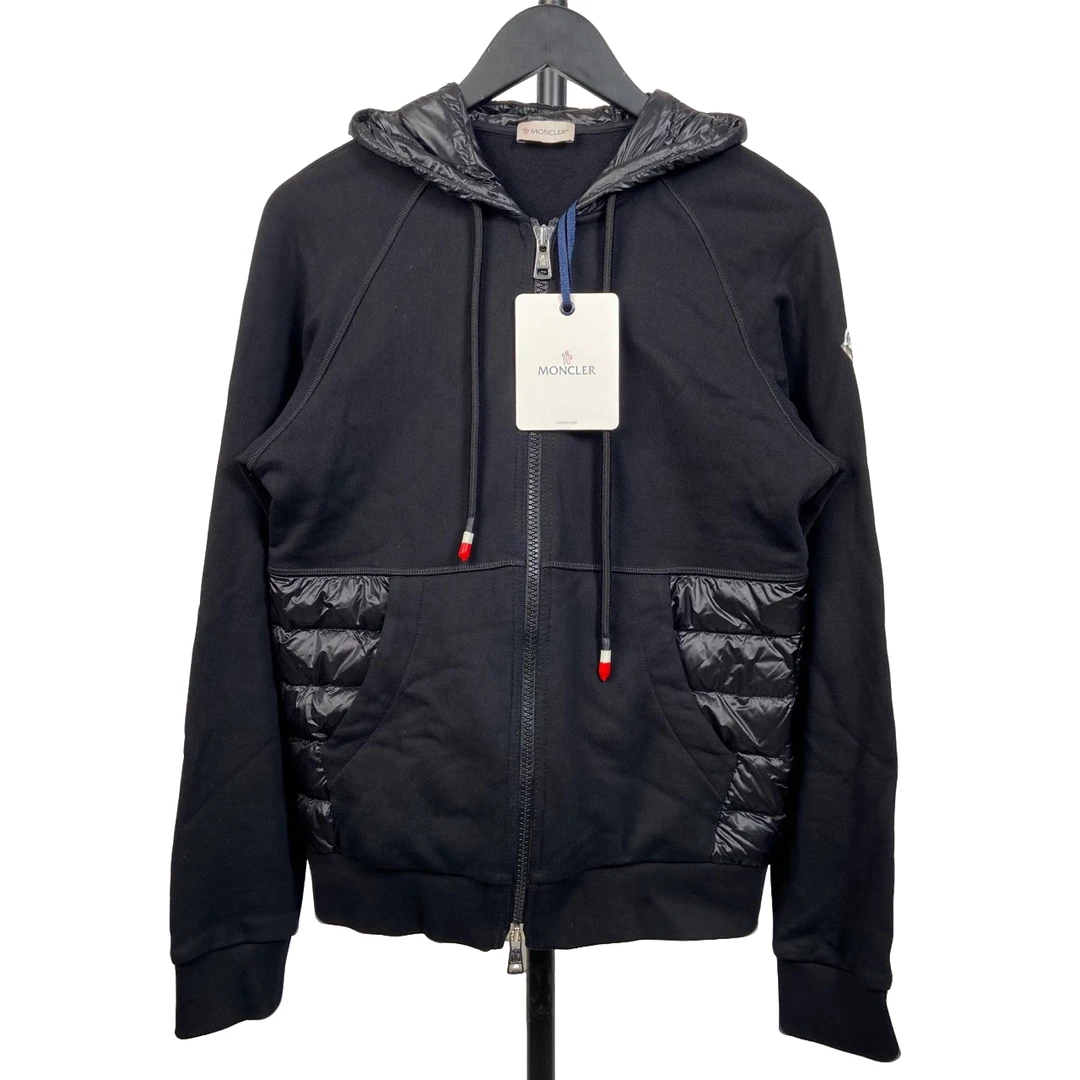 全新未使用 MONCLER Moncler拼接连帽羽绒夹克 叶子623