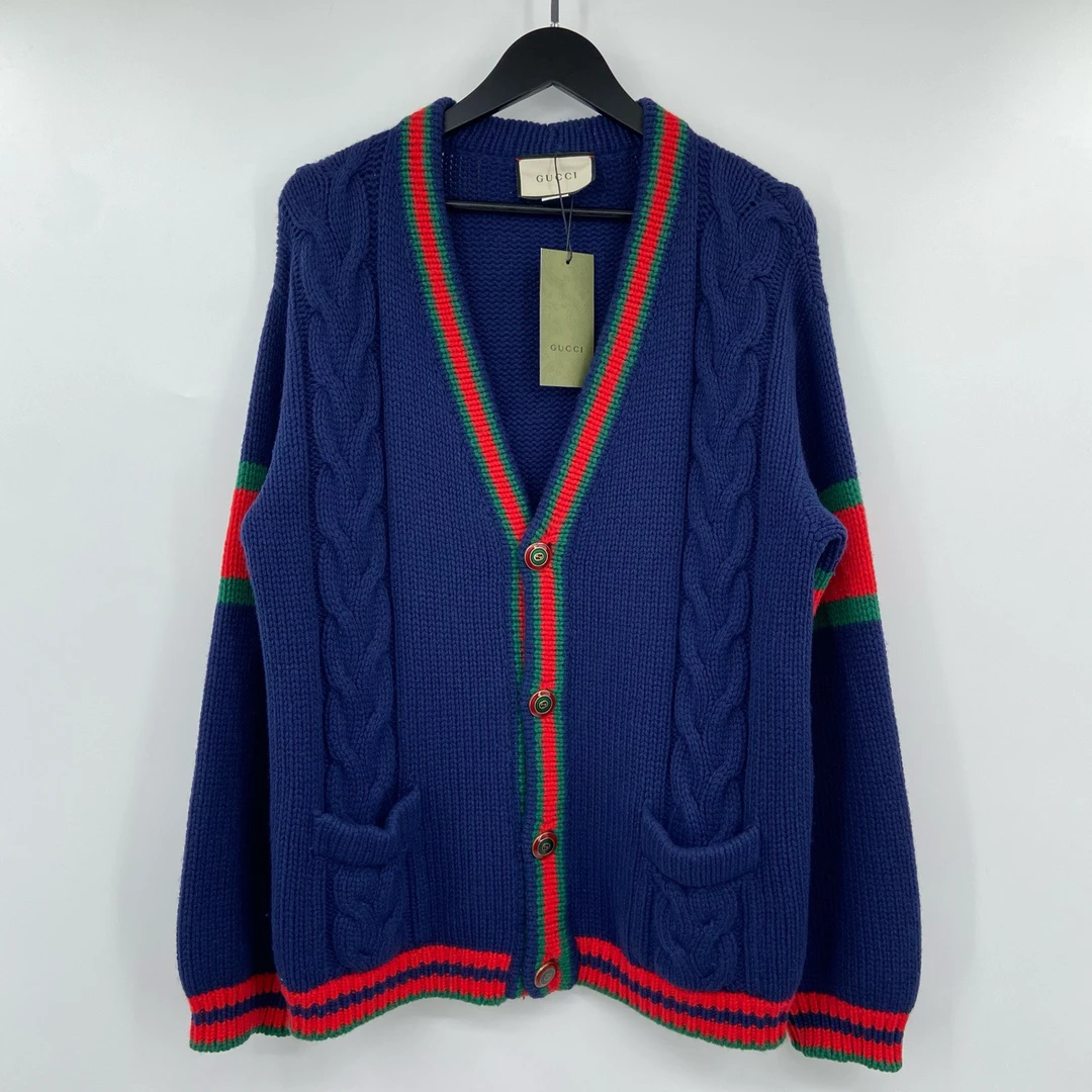 全新未使用 GUCCI/古驰 经典红绿开衫 M BK-叶子816