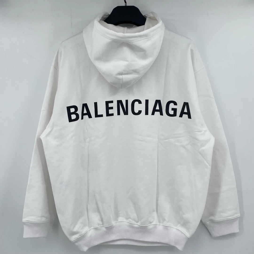 全新未使用 Balenciaga/巴黎世家 白色背后字母帽衫XS/S/M码