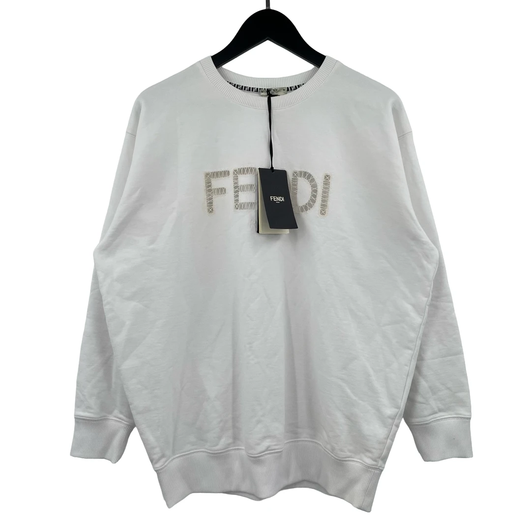 全新未使用 FENDI/芬迪 胸前镂空字母logo卫衣 S 叶子-1539