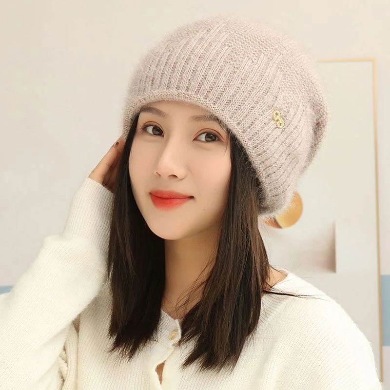 【堆堆帽】爆款双层加厚时尚网红帽针织潮百搭女士防风秋冬季毛线帽