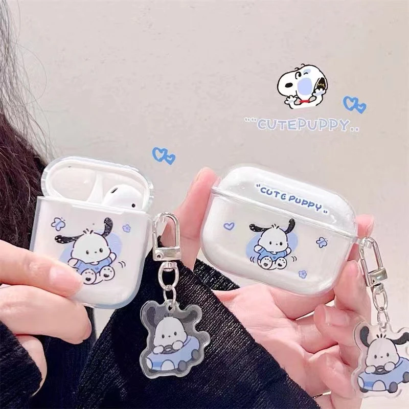 耳机保护套软壳可爱帕恰狗苹果2代适用AirpodsPro耳机壳透明卡通
