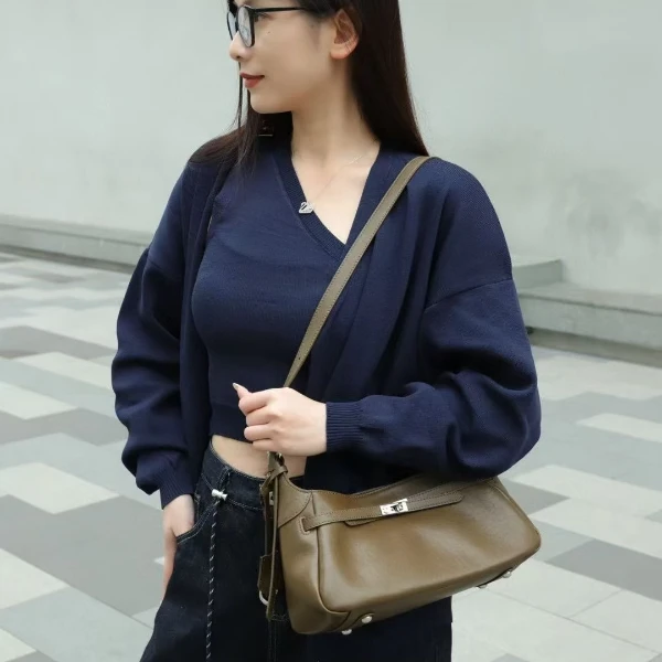 Jinho/金猴2024冬款水晶植鞣皮大牌高级感品质单肩斜挎hobo女包