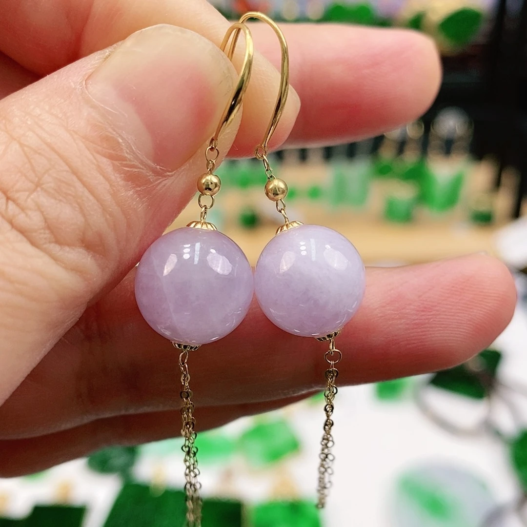 翡翠颈饰18K金镶嵌耳饰