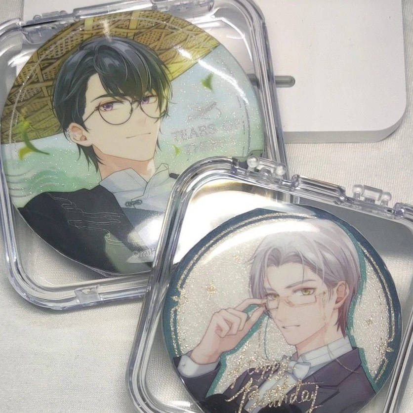 吧唧盒75mm塑胶盒透明方形塑胶盒盒流沙麻将盒谷子徽章盒翻盖盒