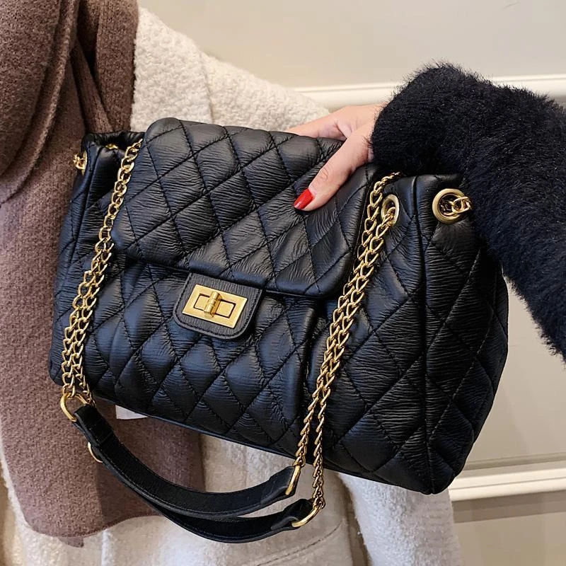 大容量链条大包包女2024新款百搭高级感单肩斜挎包夏季时尚小方包