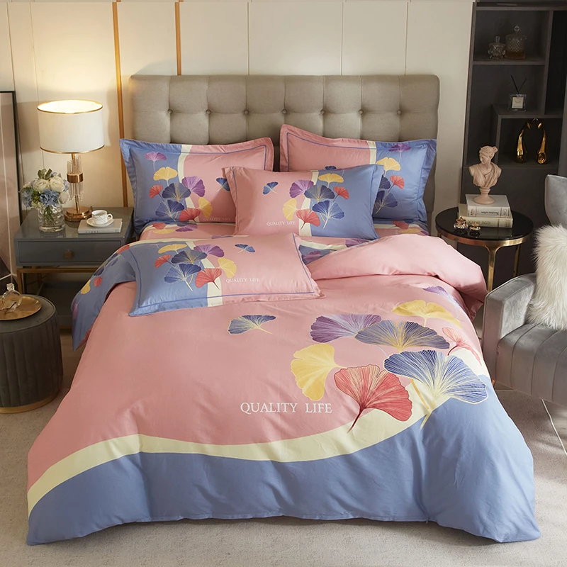 全棉纯棉四件套家纺床上用品床单被套网红斜纹床品套件亲肤柔软