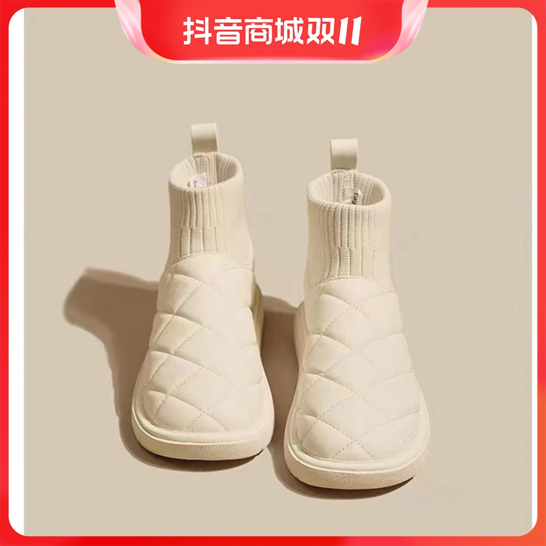 加绒加厚雪地靴女2023年新款秋冬时尚厚底外穿防滑保暖棉鞋