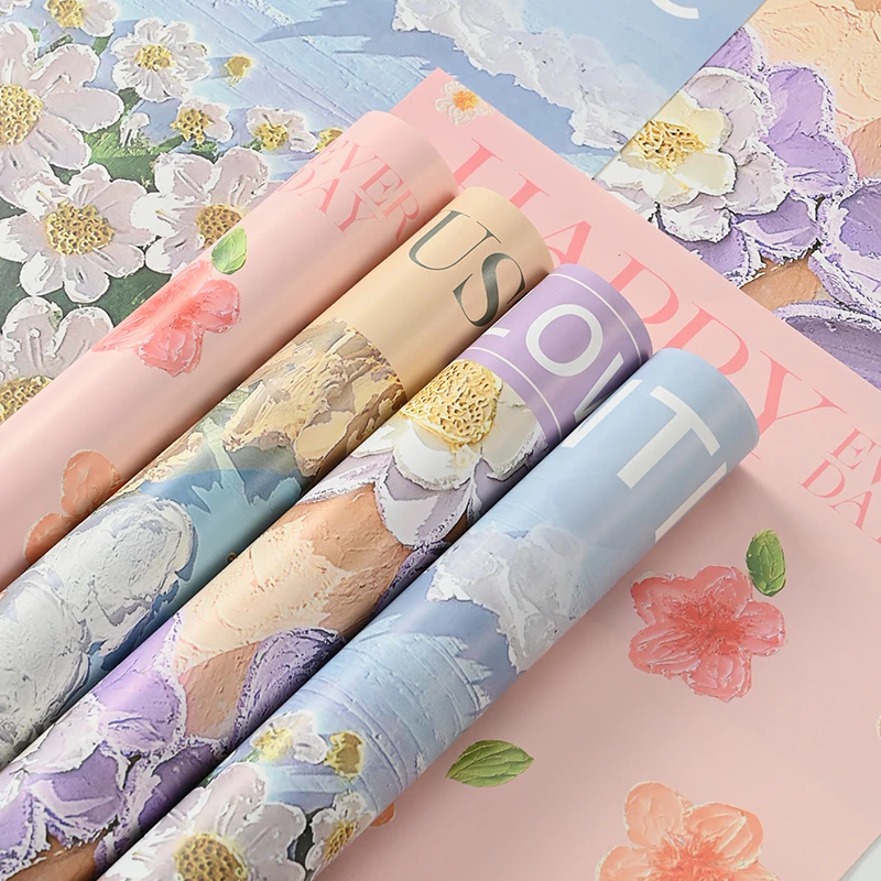 【喜花艺】后花园艺术油画纸36X50CM/10张/包 油画鲜花包装纸