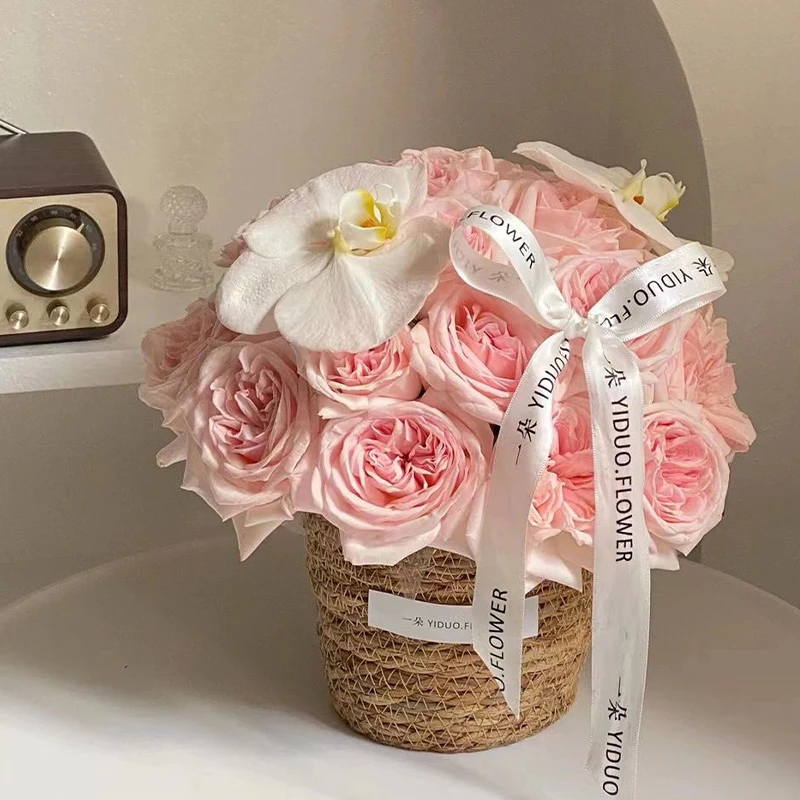 【喜花艺】蒲草抱抱桶花篮 大中小号 花束抱抱桶资材