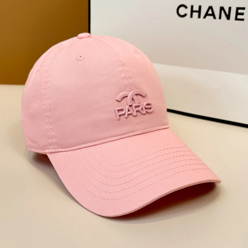 小香风字母鸭舌帽女2024新款网红韩版情侣百搭软顶棒球帽子潮