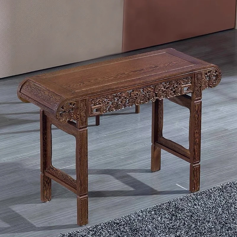 红木家具鸡翅木古琴台琴桌禅意中式仿古全实木古筝琴桌画案书画桌