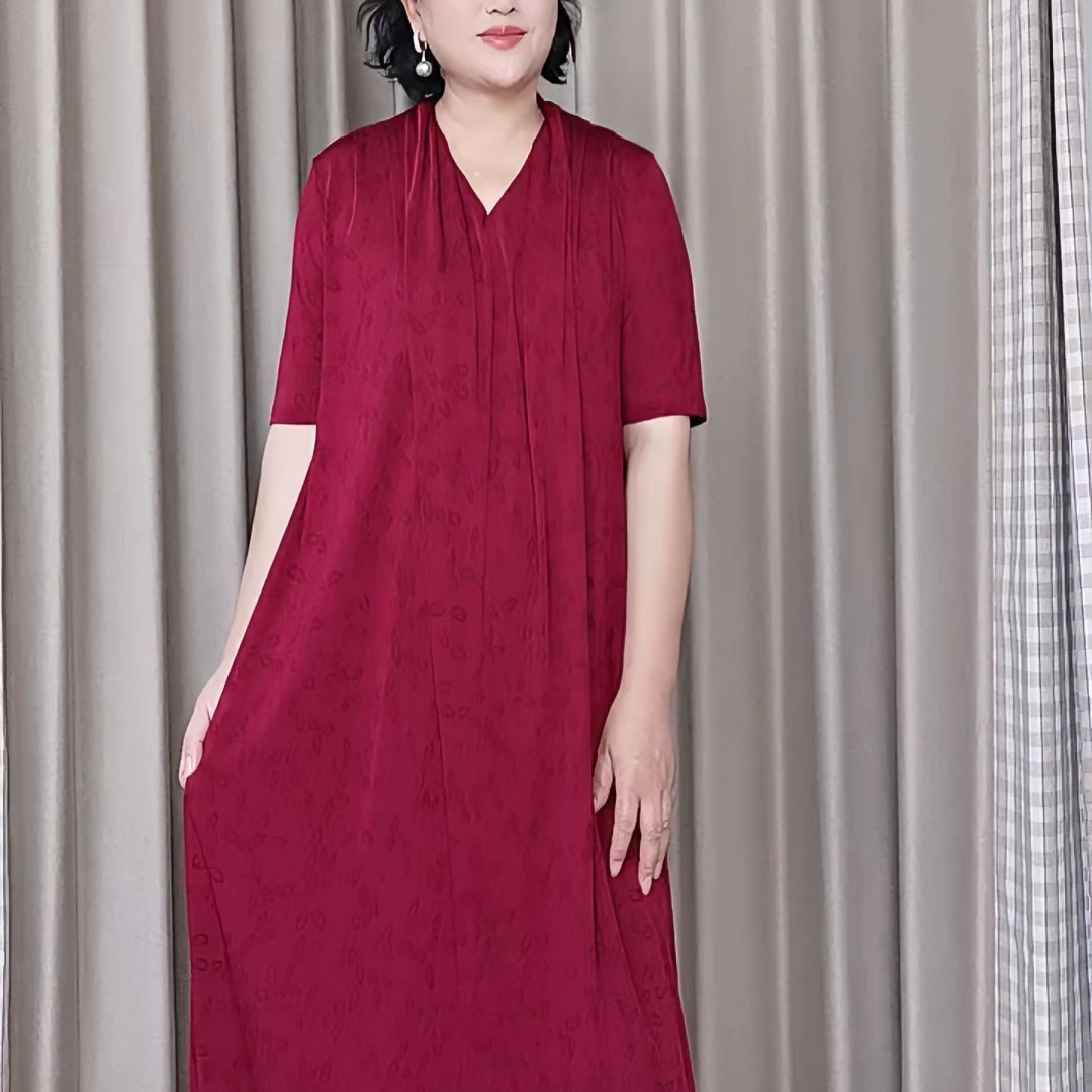 时尚长丝级定制大码连衣裙