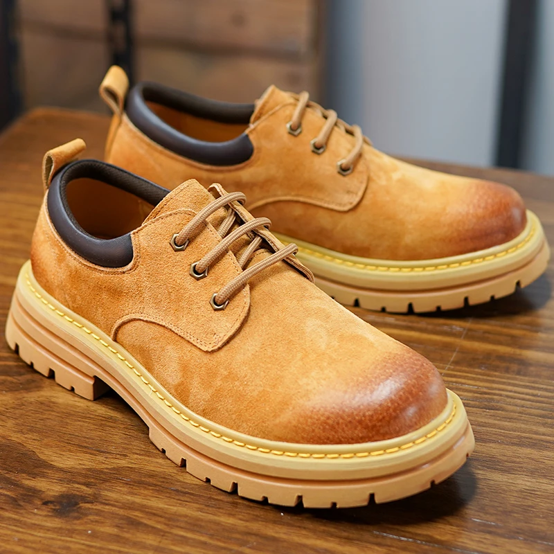 马丁靴男款男士鞋春秋季透气鞋工装靴春天男鞋男式马丁鞋低帮靴子