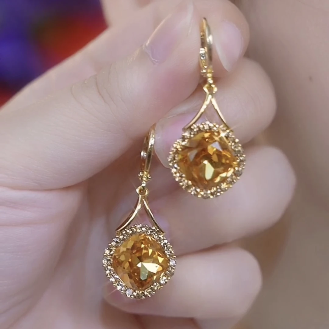 铜合金耳饰 时尚气质百搭咖色耳环