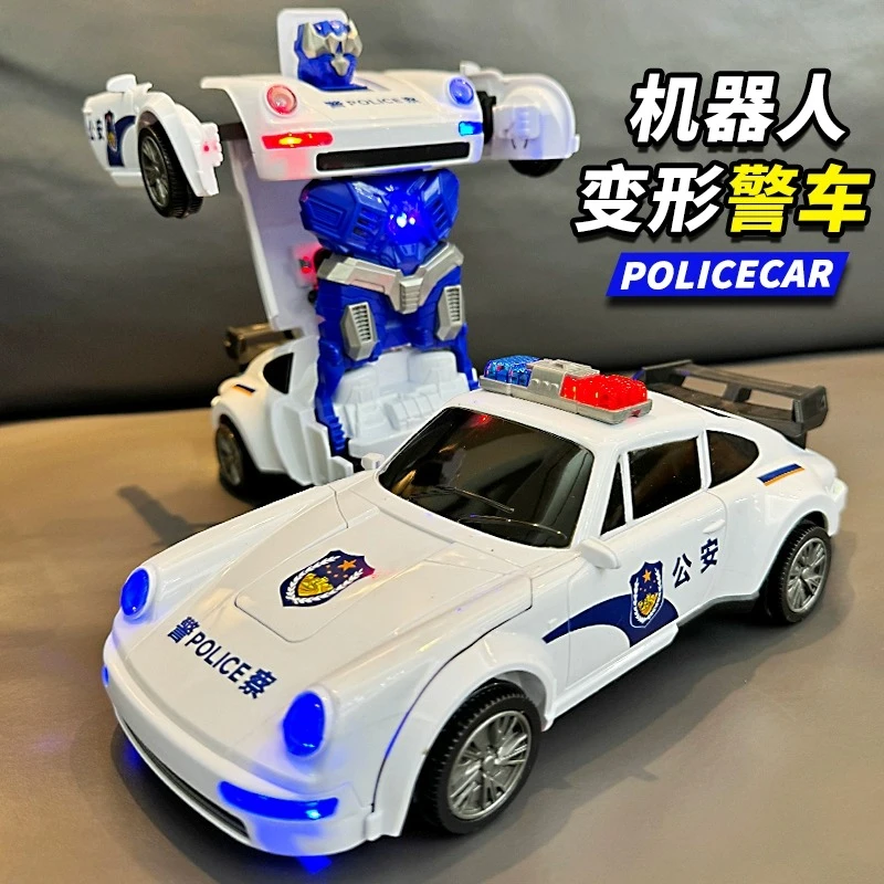 儿童电动变形汽车跳舞机器人赛车小汽车金刚3一6岁5益智7男孩玩具