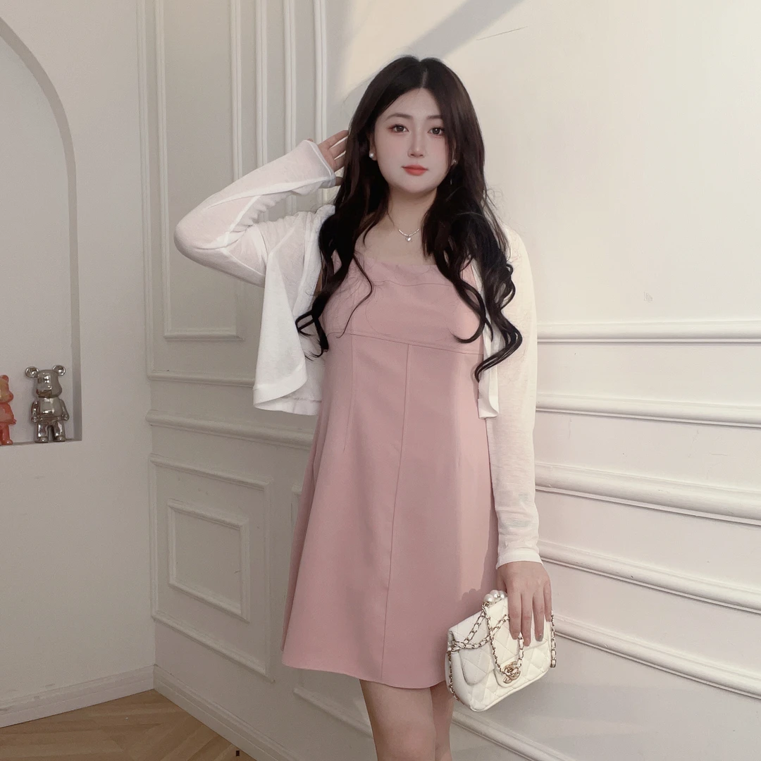 月光舒曼/春夏超显瘦法式气质吊带连衣裙0488