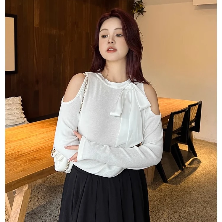 大码百分百通勤打底圆领法式T恤