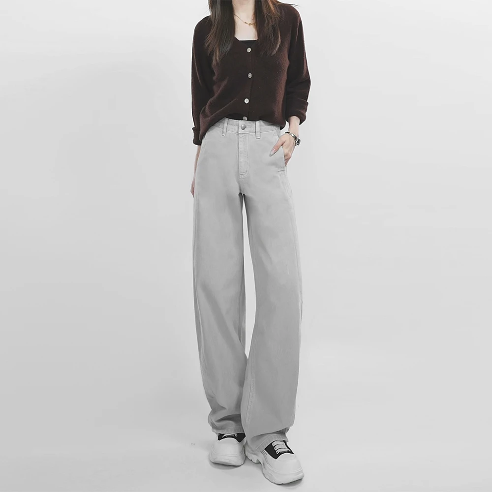 网红牛仔裤女2025秋冬新款高腰宽松显瘦加绒加厚洋气百搭弯刀裤子