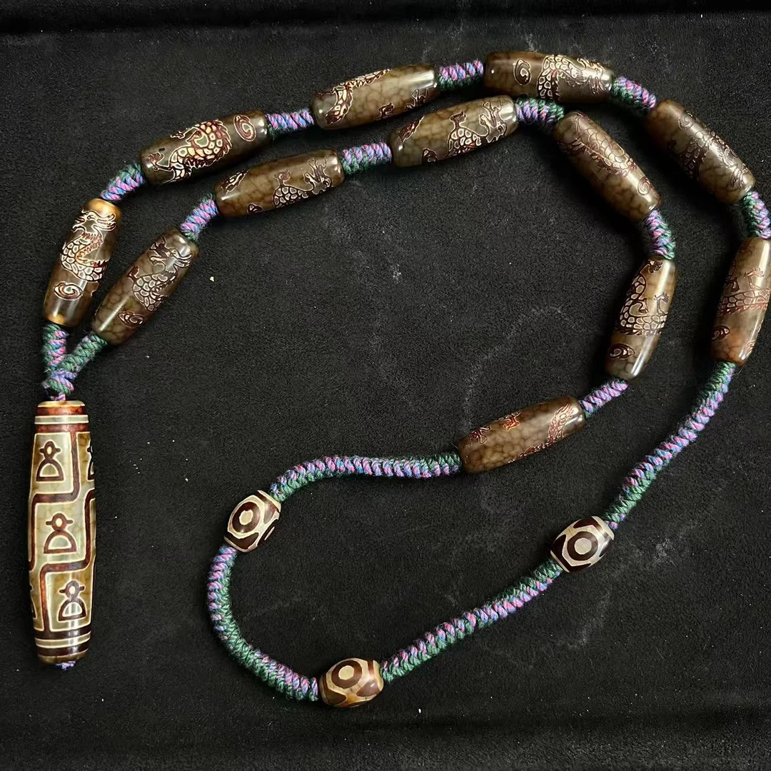 钰中天*御龙在天九紫十二Y项链*颜色图案多样发