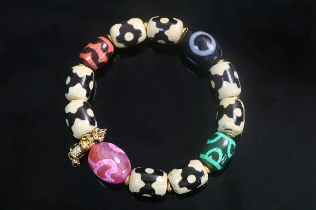 钰中天*酥油供坛城三眼多宝手串*颜色图腾多样性发一条