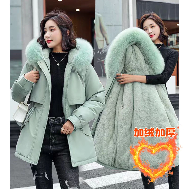 清加绒加厚棉袄外套棉衣棉服女派克服短款新款冬季小个子爆款