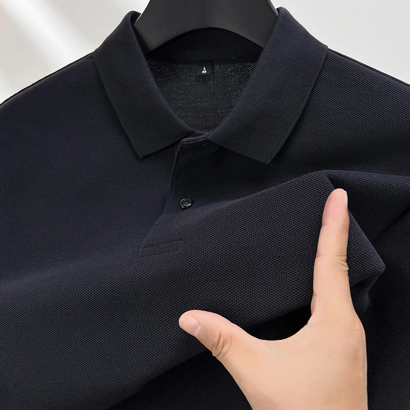 【300-389】男士夏季短袖POLO衫大码休闲商务百搭宽松纯色上衣男装