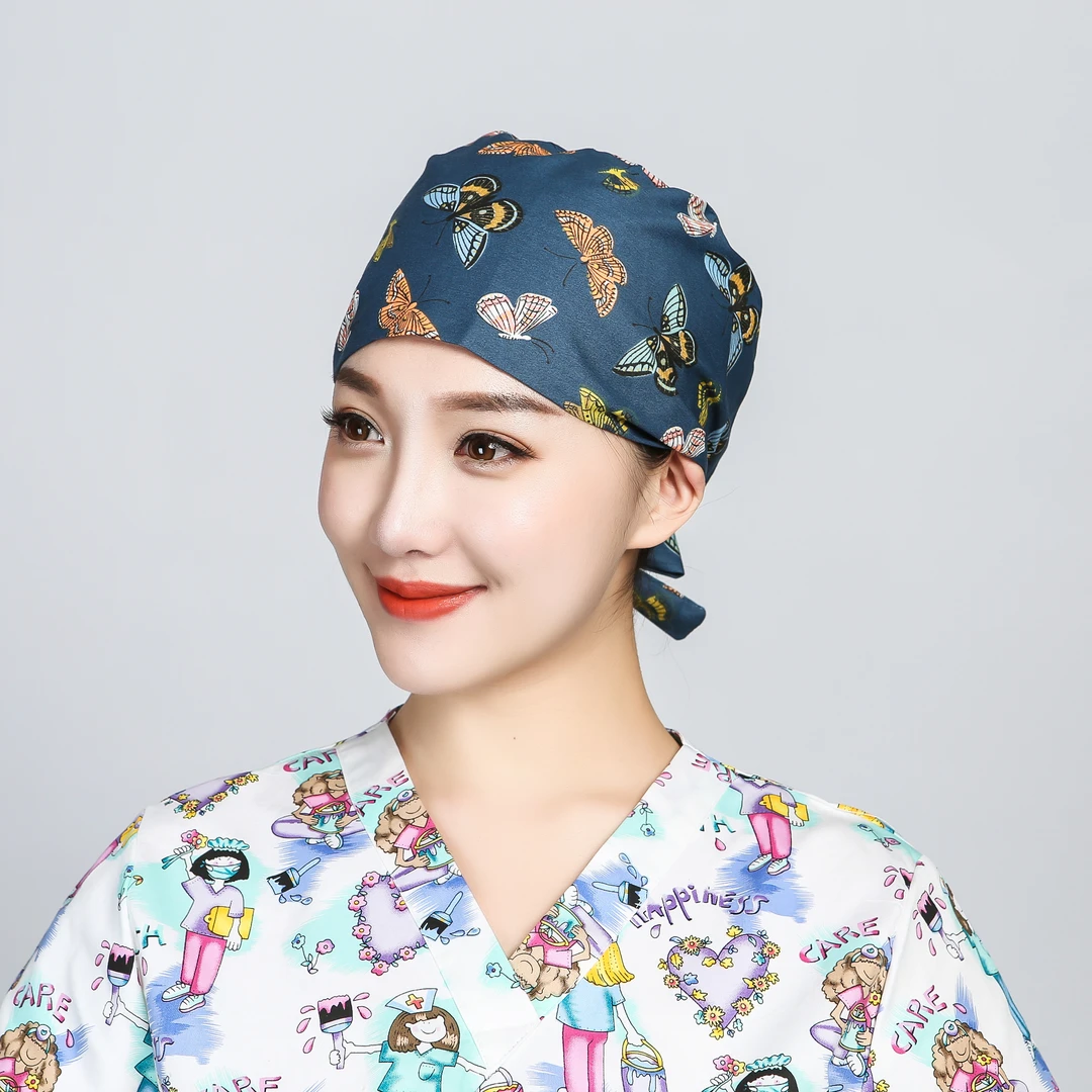 巧护士系带葫芦帽飞蛾男女医生护士帽厨师油烟帽餐饮奶茶店工作帽