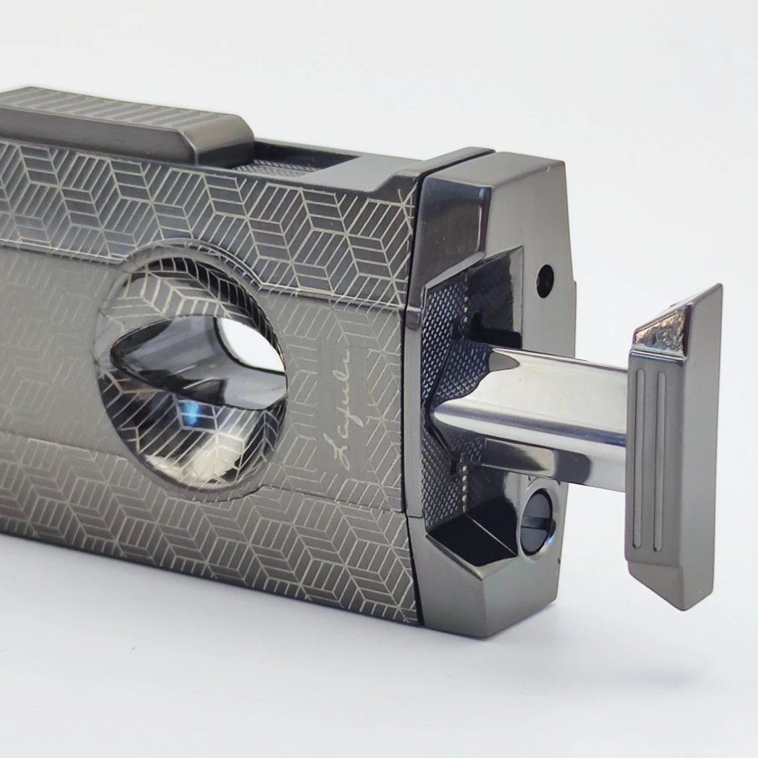 Lifuli 三合一V剪雪茄架防风双火打火机