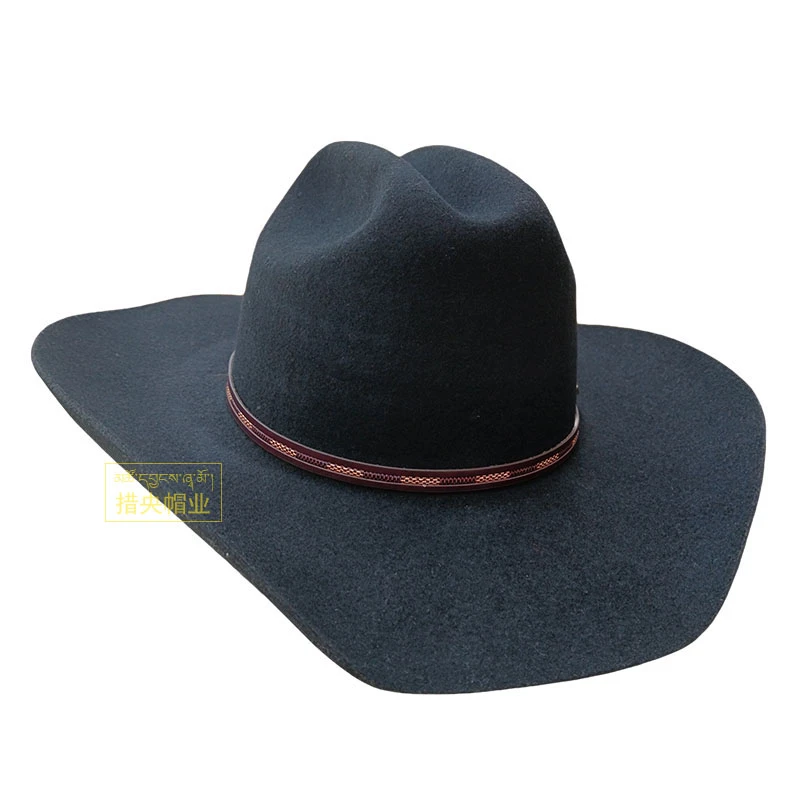 藏族帽子礼帽男女同款正品羊毛毡帽女款藏式礼帽藏式帽子措央礼帽