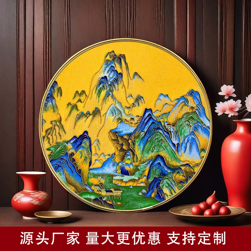 景泰蓝掐丝珐琅画diy套装桌面摆台金丝沙画材料全套