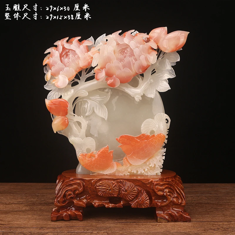 花好月圆工艺品摆件花开富贵办公室玄关酒柜博古架入户摆设