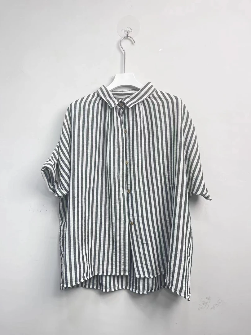 【流浪记潮哥】K32休闲宽松百搭时尚竖纹开衫