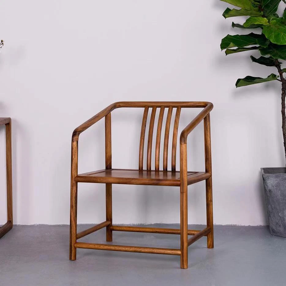 南美胡桃木禅椅新中式简约中式禅意阳台圈椅太师椅茶桌椅围椅