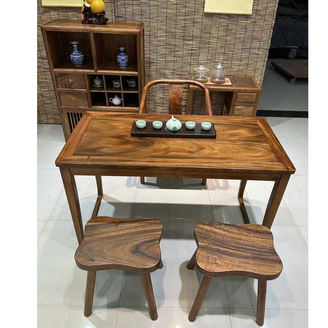胡桃木实木小尺寸阳台客厅小茶桌一整套