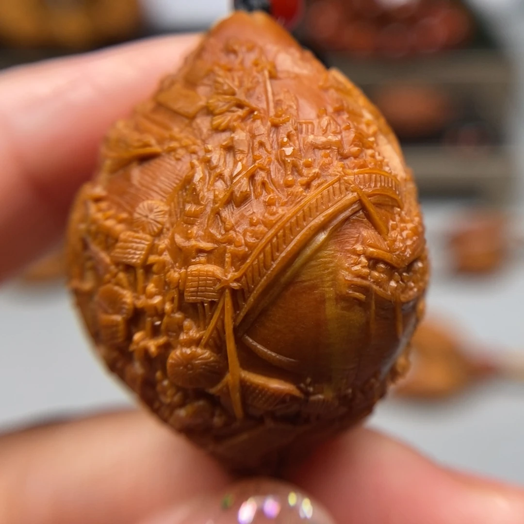 橄榄核吊坠清明上河图