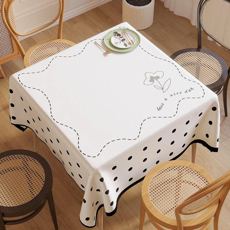 北欧正方形桌布餐桌布防水防油免洗布方形茶几桌布轻奢高级感