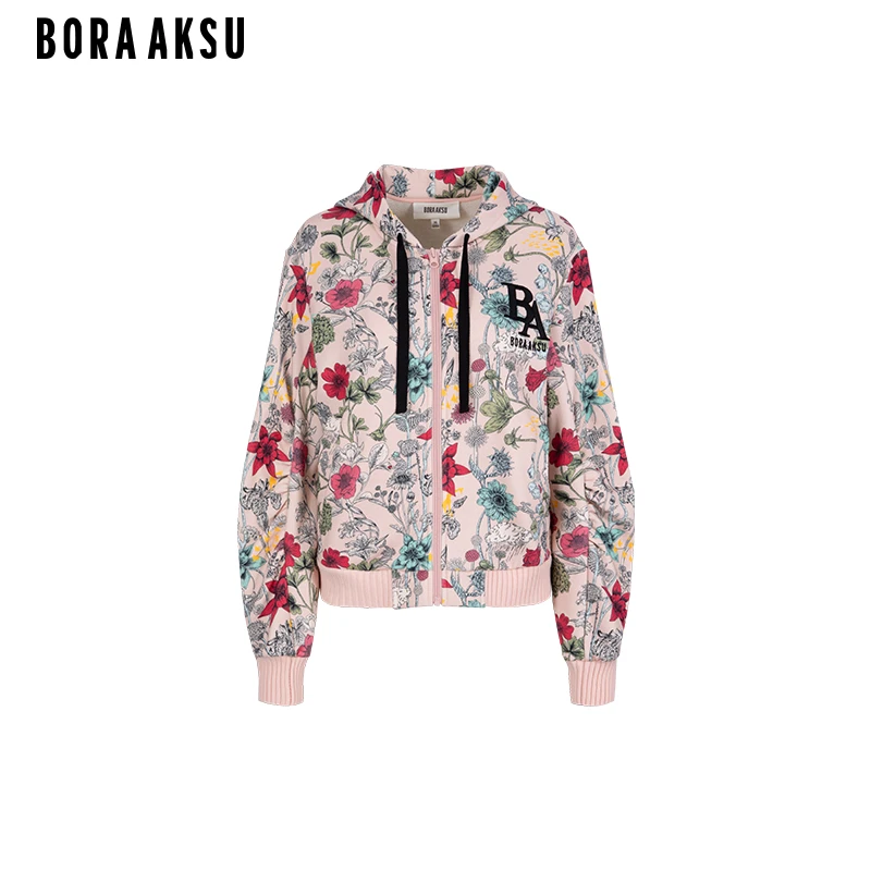 BORAAKSU秋季复古浪漫粉彩森林童话印花刺绣短款外套B1DGW14180