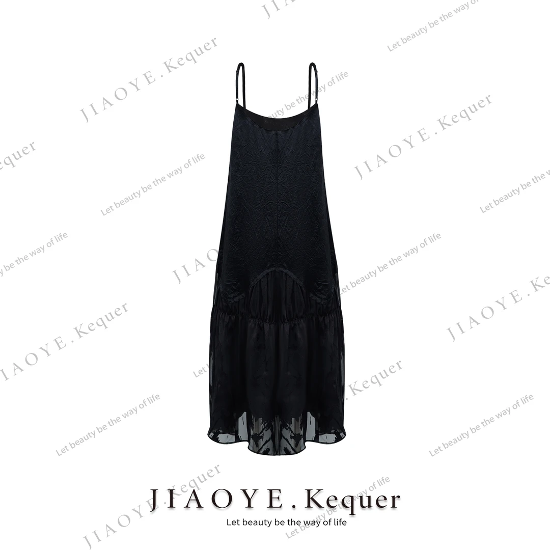 法式名媛气质显瘦轻奢无袖吊带裙Z5247