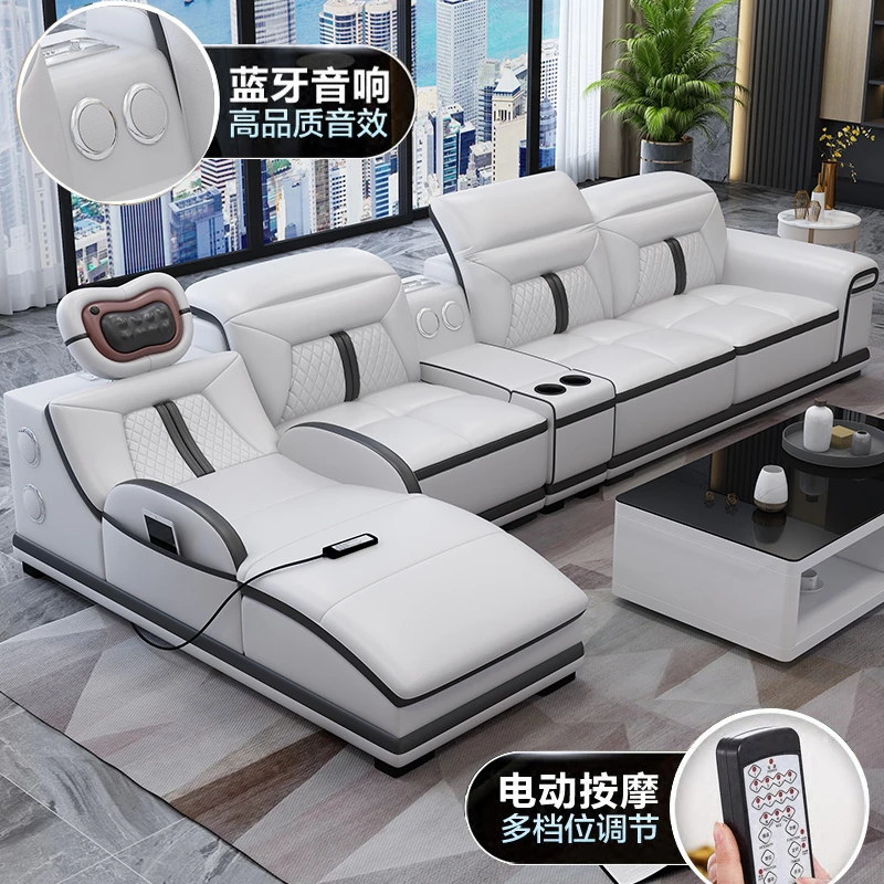 多功能按摩智能沙发客厅头层皮现代简约创意太空舱免洗皮艺沙发
