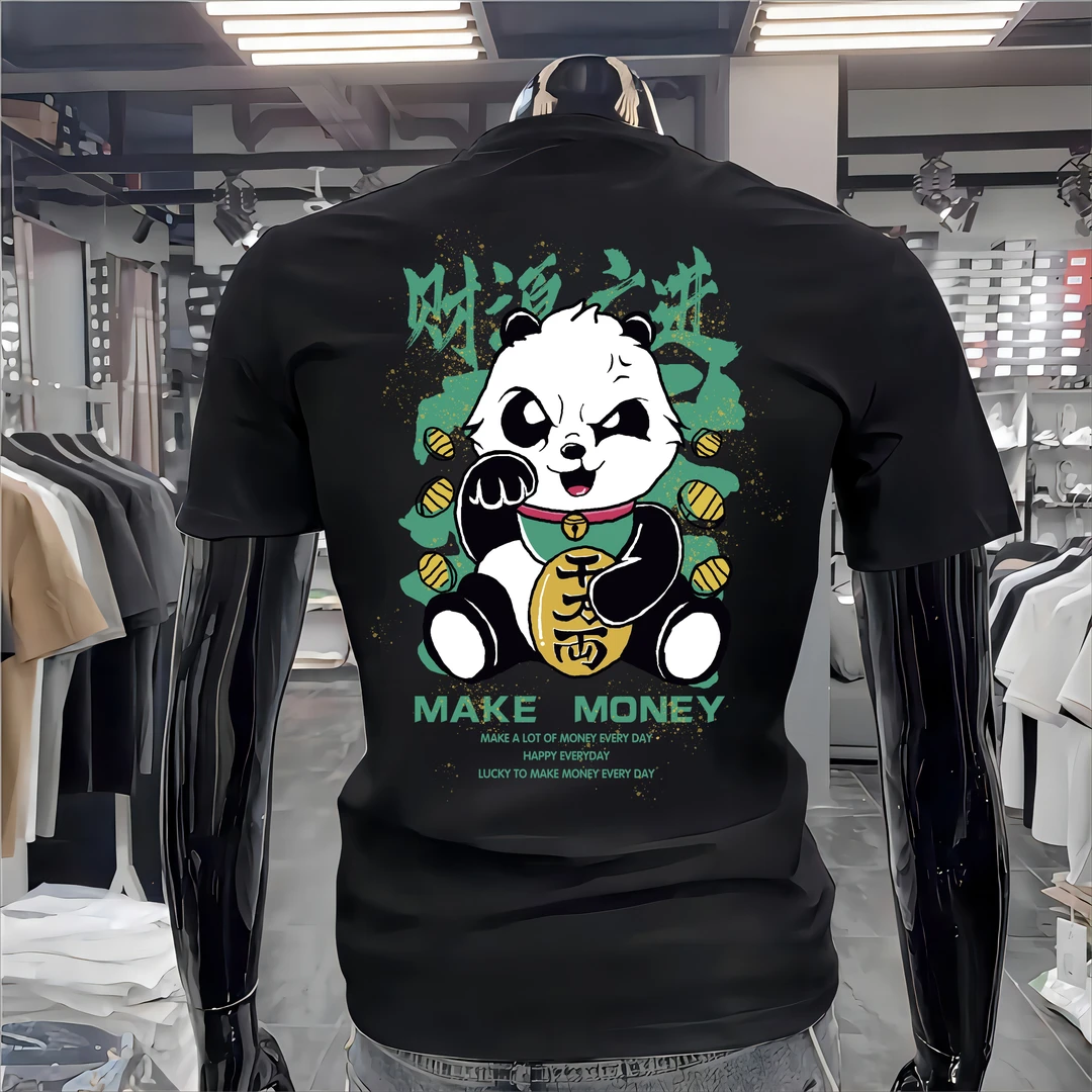230g重磅纯棉卡通印花短袖t恤男ins夏季圆领帅气精神小伙半袖上衣