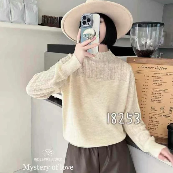 【芊荨精选】秋冬季新款设计感纹理百搭针织衫S316#