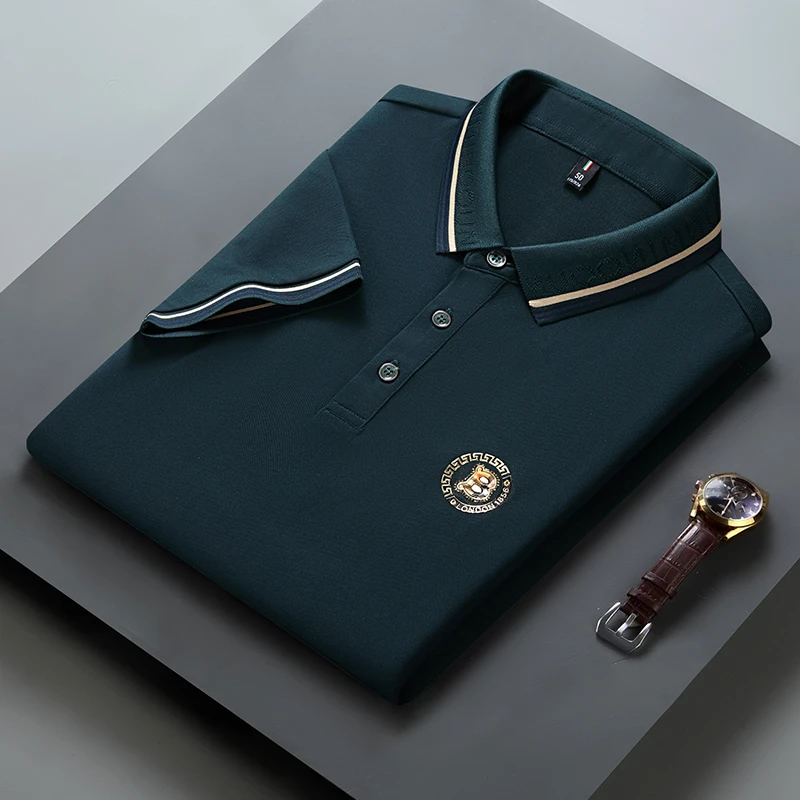 231短袖POLO衫男2023夏季新款透气舒适翻领高档商务休闲上衣T恤