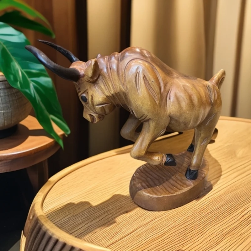 泰国东南亚实木雕刻牛摆件、办公室、家居装饰、送礼应有尽有