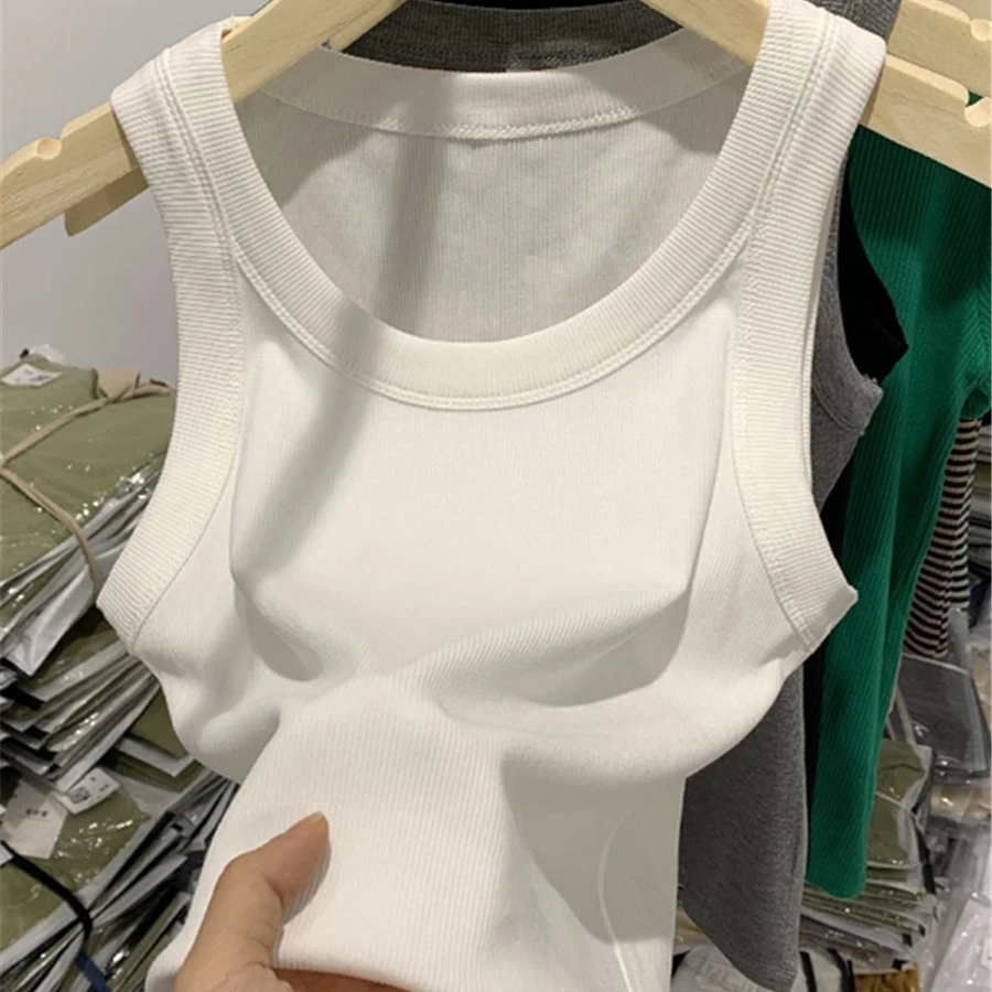 【24小时内发货】爆款吊带背心女百搭夏季修身打底美背时尚白色