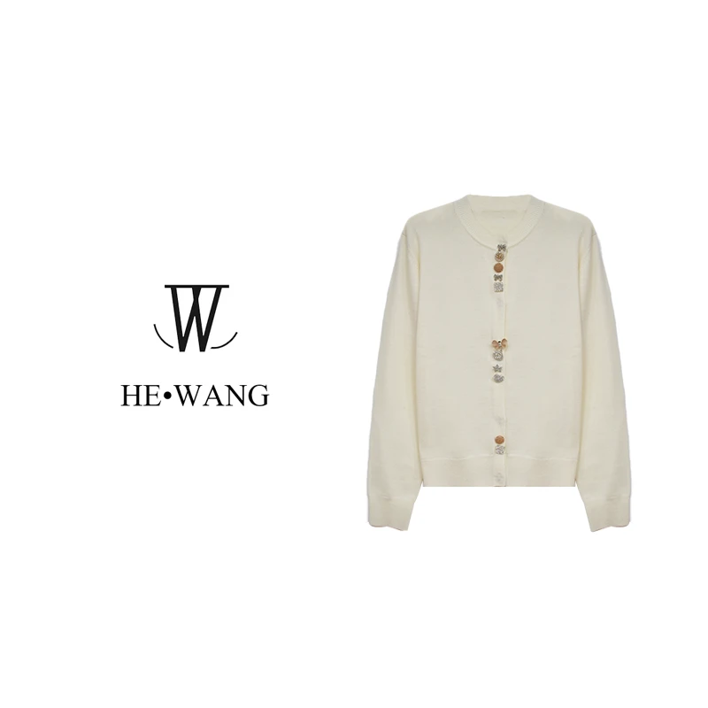 HW 名媛气质减龄开衫外套款式长袖针织衫-10009