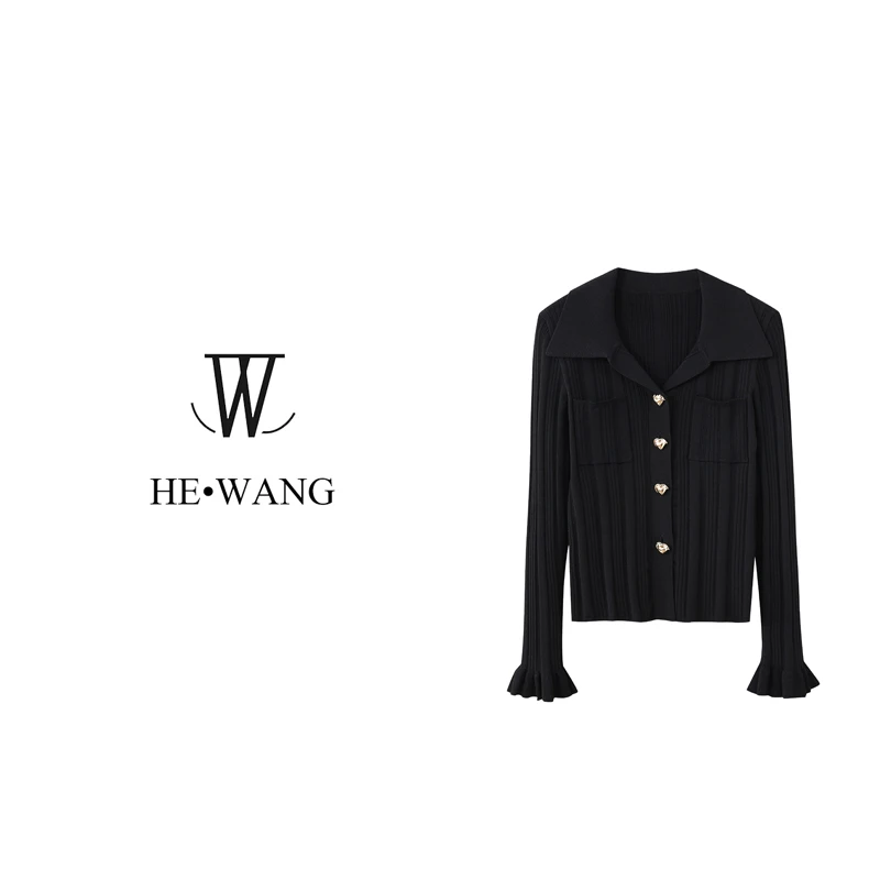 HW 轻奢气质时尚休闲百搭经典小香风单排扣设计师针织衫-2025