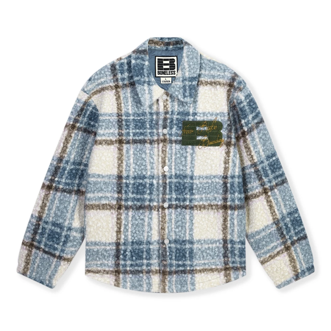 BONELESS格纹夹克外套秋冬保暖新潮男装