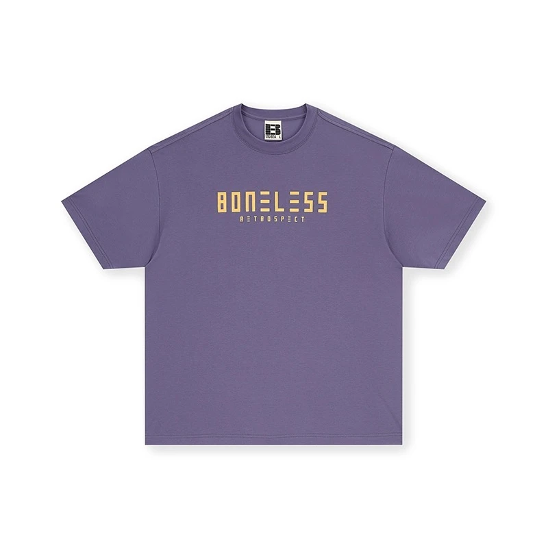 BONELESS基础印花logo短袖美式高街重磅T恤宽松半袖新潮男装