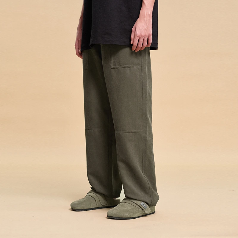 BONELESS哈特风休闲西裤简约复古直筒裤百搭拉链长裤